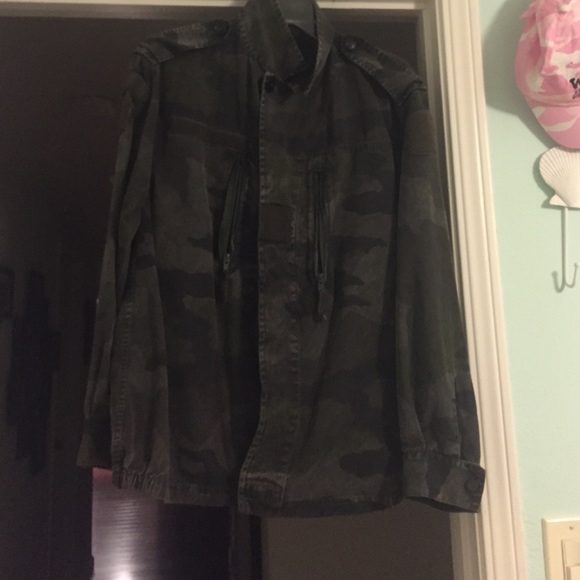 Green camo army jacket