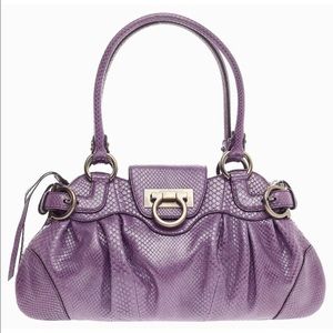 Salvatore Ferragamo Marisa Purple Lizard Satchel
