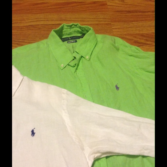2 Mens Linen Polo Shirts