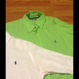 2 Mens Linen Polo Shirts