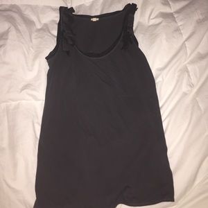 Black tank with ruffled straps