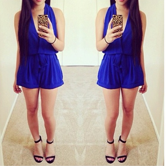 LAST ONE - Open back Halter Romper - Picture 6 of 6