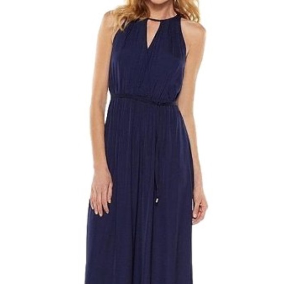 Jennifer Lopez ice angel navy blue maxi dress