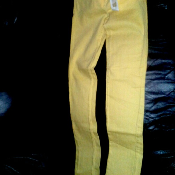 New AG Adriano Goldschmeid  stilt skinny jeans yellow. Vintage Y2K jeans - Picture 2 of 4