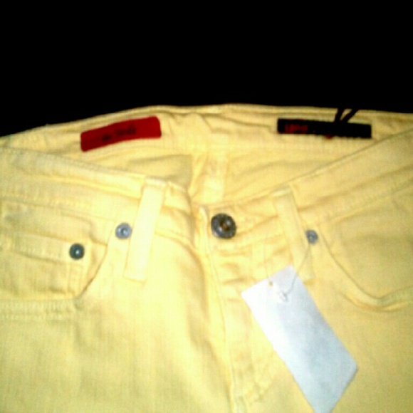 New AG Adriano Goldschmeid  stilt skinny jeans yellow. Vintage Y2K jeans - Picture 3 of 4