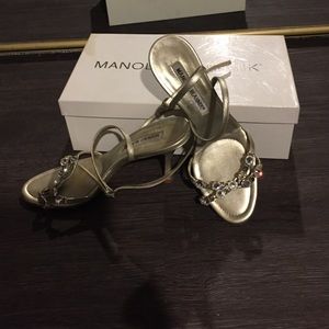 Manolo blahnik ankle laced sandal