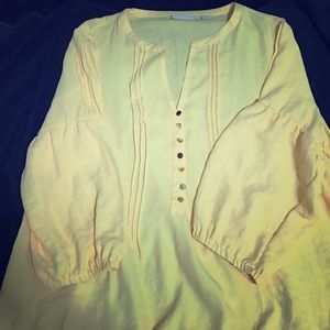 NWOT brilliant yellow ny&co peasant top size xl