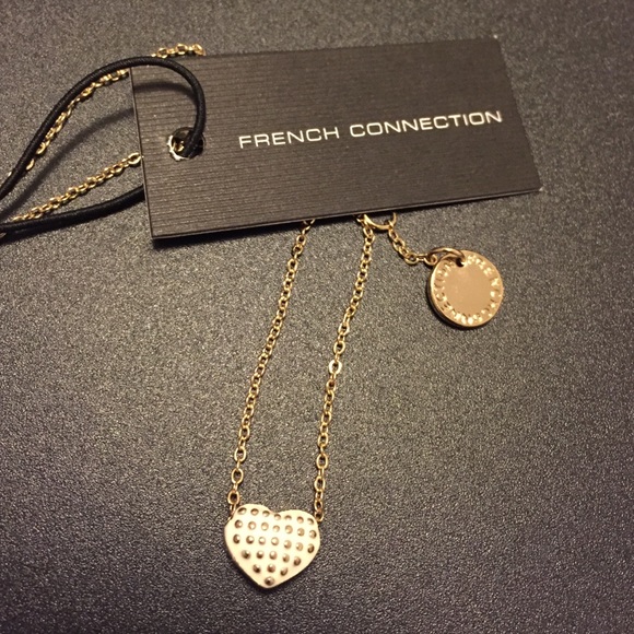 French Connection gold heart necklace