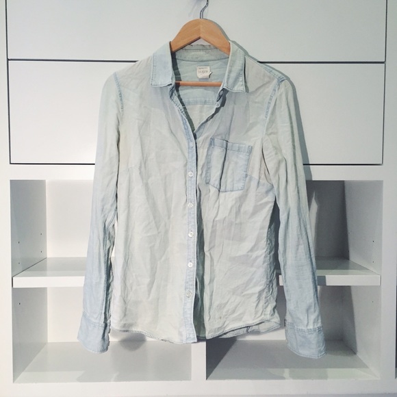 J Crew Perfect Shirt in Faded Denim