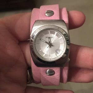 Pink Leather Fossil Watch