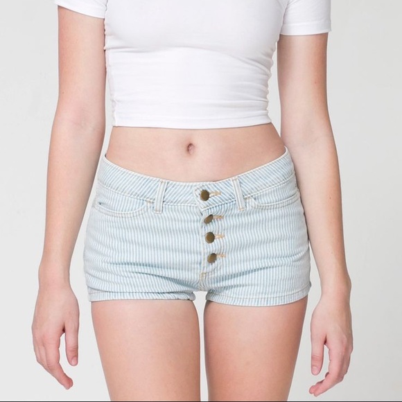 AA NWOT Front Button Striped Shorts