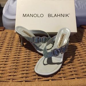 Blue 3 inch heel sandal