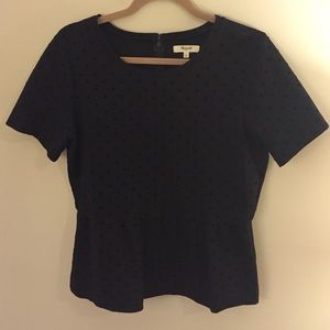 Madewell Black Polka Dot Peplum