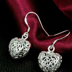 💖NIB Genuine Silver 925 Filigree Heart Earrings💖