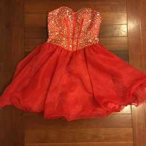 Beautiful Red Studded Formal Dress