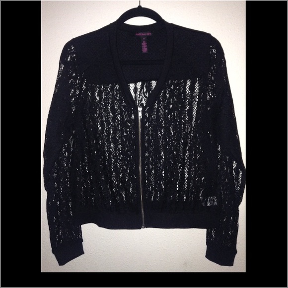 Black lace bomber jacket - Picture 1 of 1