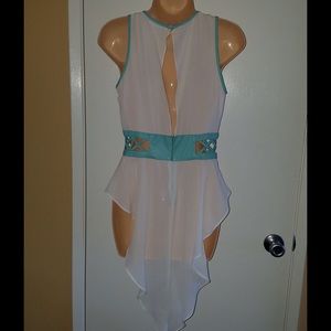 Blouse white and green