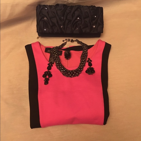 Pink & Black Peplum Top