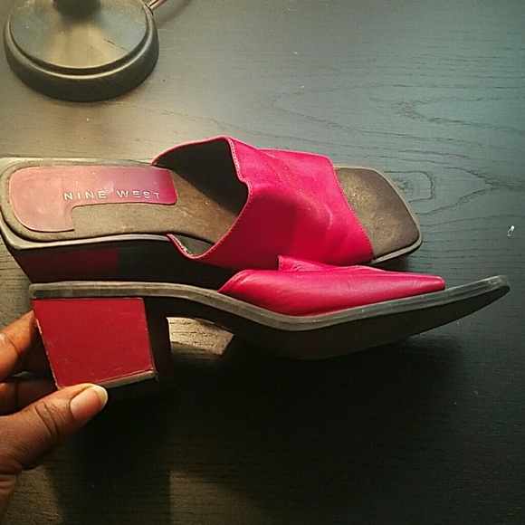 Red nine west sandals