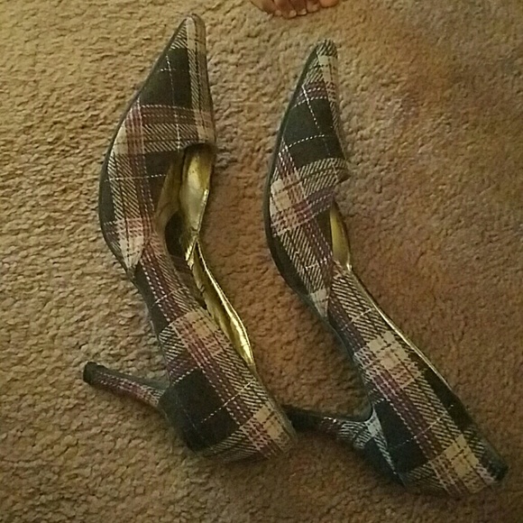 Brown and pink heels