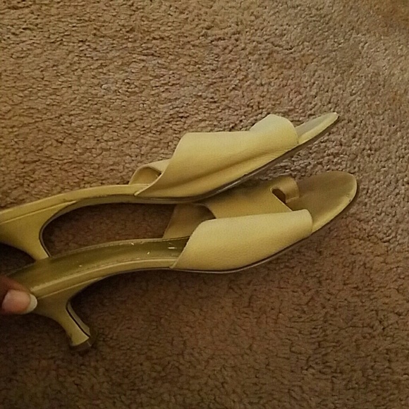 Cream low heels