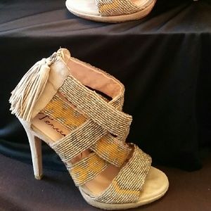 PENCEY CAIUS BEADED SUEDE SANDAL