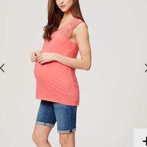 LOFT Maternity Cuffed Bermuda Shorts