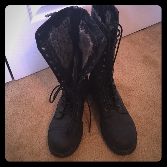 Madden girl fur lined moto boots