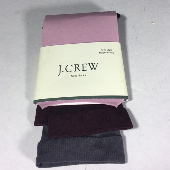 NWT J CREW 3 pk of socks in gray pink and maroon