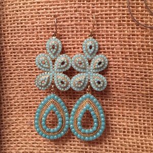 Stella & Dot Capri Chandelier turquoise earrings!