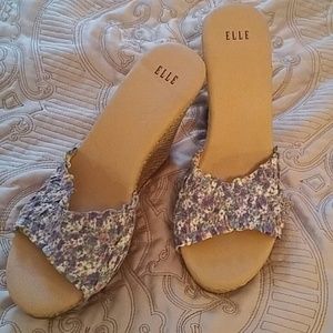 Elle Eldaley Floral Wedge Sandals