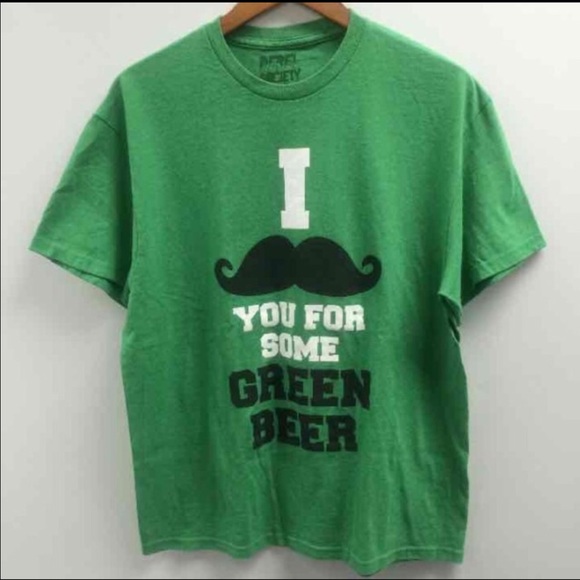 🚫SOLD🚫 Green Mustache T-shirt