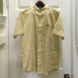 Yellow button-down shirt