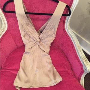 BCBGMAXAZRIA silk champagne blouse