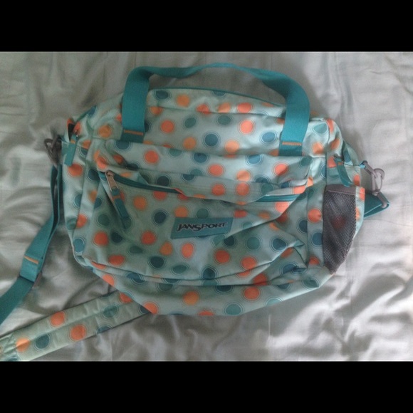 Jansport polka dot duffle bag