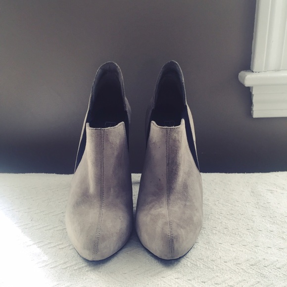 BCBG Grey Suede Heeled Booties - Picture 3 of 4