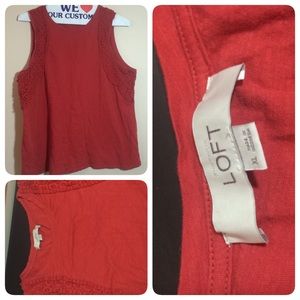 LOFT Sleeveless Shirt with Crochet