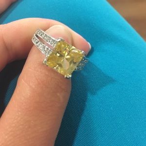 Canary Yellow Swarovski crystal ring