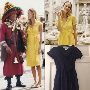 J crew Fontana Swiss dot cotton navy dress 4