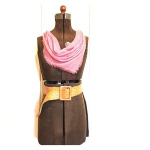 Nine west wide tan leather braided belt