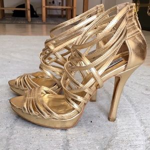 Gold Steve Madden Platform Heels