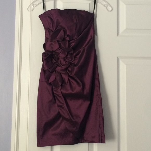 Strapless purple dress