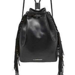 Victoria secret black fringe backpack style