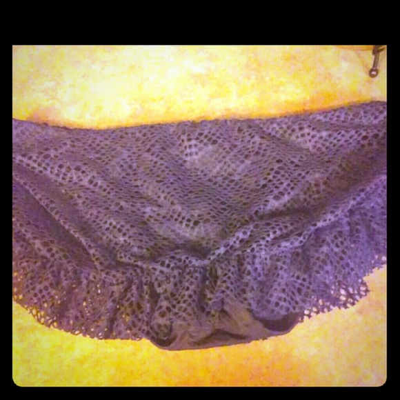Super cute black bikini bottom with mesh skirt