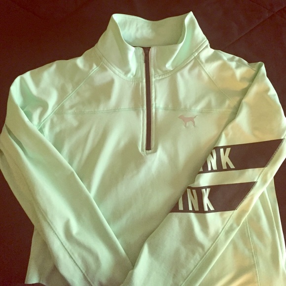 PINK Victoria's Secret Mint Workout Half Zip