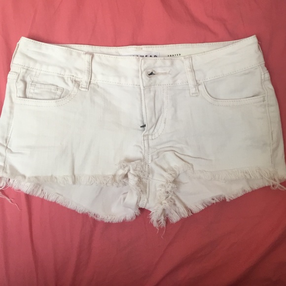 PacSun white frayed shorts