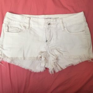 PacSun white frayed shorts
