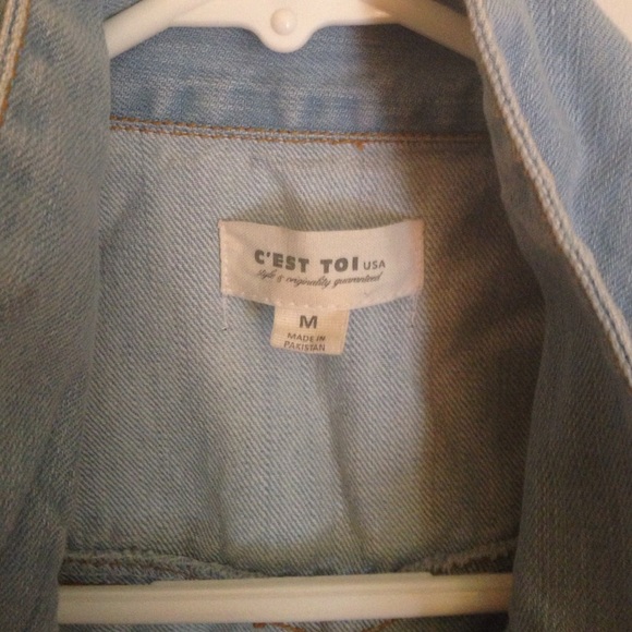 Light Denim Jean Vest - Picture 2 of 3