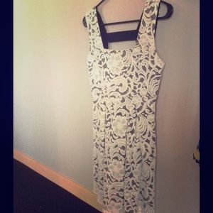 Like new dress, black shift w/ white lace overlay.