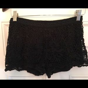 Mossimo black crochet shorts small!